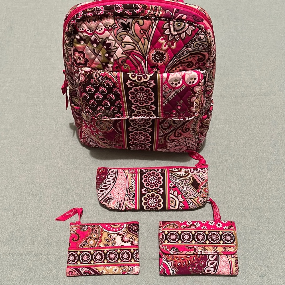 Vera Bradley Very Berry Small Backpack Set